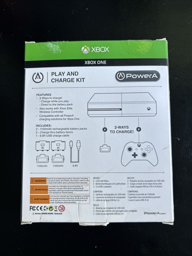 PowerA One Play and Charge Kit for Xbox One - Rechargeable Battery Packs  - Picture 2 of 2