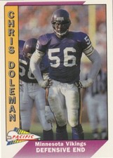 FREE SHIPPING-MINT-1991 Pacific Chris Doleman #287 -PLUS VIKINGS BONUS CARDS