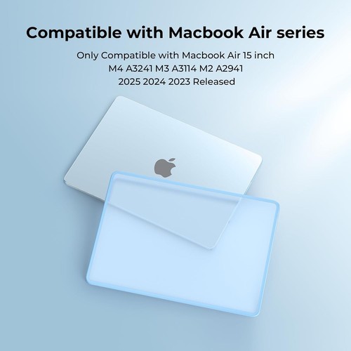BlueSwan MacBook Air 15" 2025 Shell Case Clear Hard Plastic With Keyboard Cover - Bild 3 von 8