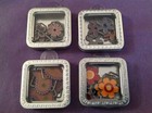 Lot of 4 Metal Removal Top Tin Container Set of 6 Craft Sliders Paisley Flowers