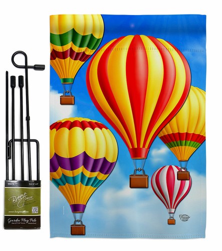 Hot Air Balloon Mass Garden Flag Fun In The Sun Summer Decorative House Banner - Picture 7 of 17