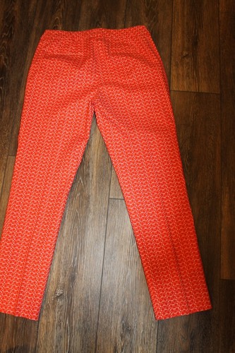 Boden red w/ pink eyeglasses glasses print Cropped ankle Pants 10L 10 L (bin77) - Picture 3 of 6