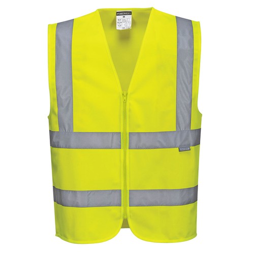 Men's Hi Vis High Visibility Waistcoat Safety Motorcycle Vest Zipped Band C375 - Picture 5 of 11