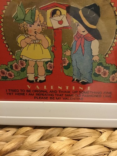 1920’s Framed Valentine’s Card. Sz 4x6. Sweet Gift! - Picture 3 of 5