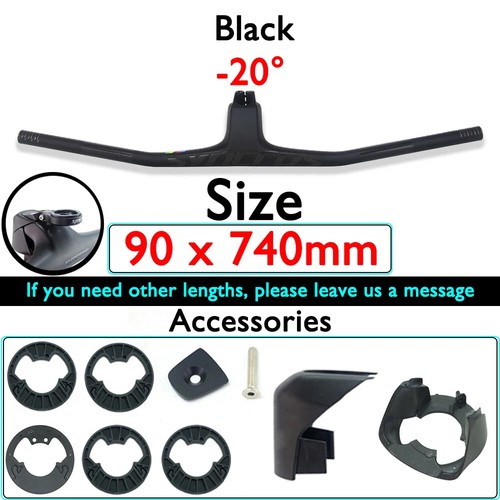 MTB Bicycle Full Carbon Ntegrated Handlebar with Stem -20 Degree 70 80 90x740mm - Picture 27 of 48
