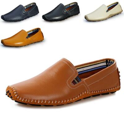 Herren Echtleder Freizeit Slipper Faul Flach Fahren Mokassins Peas Boot Auf Herren Echtleder Freizeit Slipper Faul Flach Fahren Mokassins Peas Boot Auf
