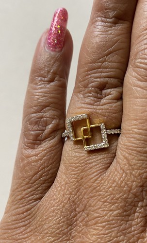 Natürliche DIAMANTEN 0,26 Karat 14kt PUNZE massiv GELBGOLD RINGGRÖSSE 6,5 NEU - Bild 8 von 12