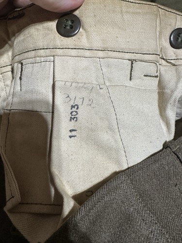 Vtg 40s Korean War Mens 28x31 Wool Serge OD 33 18 oz Field Pants Trousers USA - Picture 8 of 9