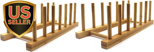 Bamboo Wooden Plate Racks Dish Stand Holder Kitchen Storage Cabinet Organizer... - Picture 3 of 12