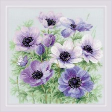 Riolis Counted Cross Stitch Kit Purple Anemones R2176