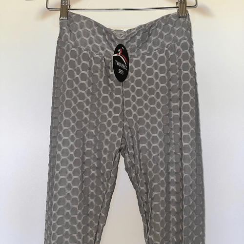 Silver honeycomb active set two piece leggings and long sleeve crop zip - Picture 3 of 13