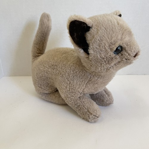 Peluche gatto gund kitty vintage 1982 marrone chiaro occhi azzurri 8" - Foto 5 di 14