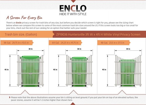 Outdoor No Dig Privacy Screen Enclosure for Garbage Bins Air Conditioners Vinyl - Picture 5 of 10