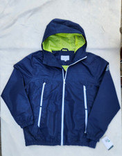Perry Ellis Portfolio Mens WINDBREAKER JACKET Navy/White Full Zip L NWT
