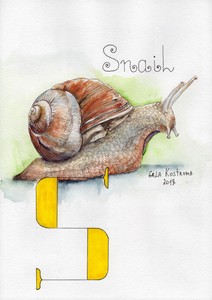Snail-ABC-series-original-Gala-Kostroma-watercolor-animal-alphabet-painting
