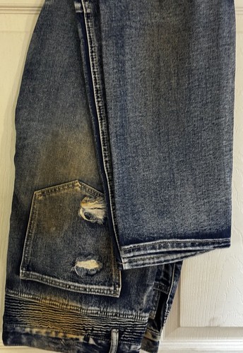 CRYSP DENIM HERREN PETE MOTO BIKER DENIM SKINNY FIT JEANS Gr. 40 Blau Vintage. - Bild 11 von 12