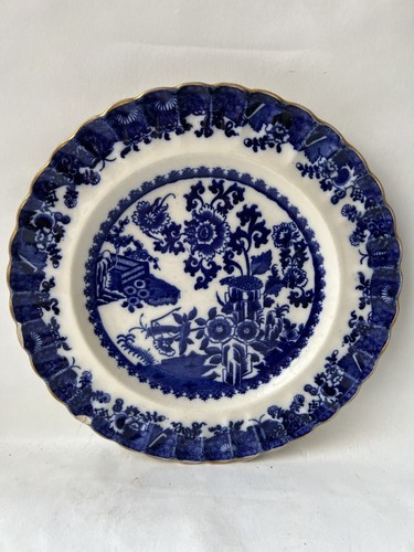 Early 19th century Spode Copeland Blue English transferware gilded 10” plate. - Picture 17 of 24