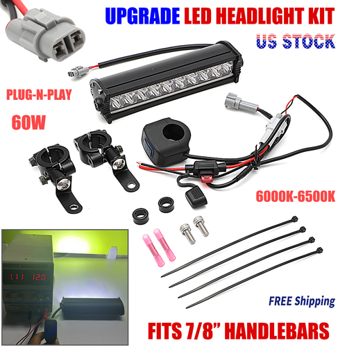 Plug&Play LED Headlight Light Bar Kit For Kawasaki KLX110 Honda - Foto 8