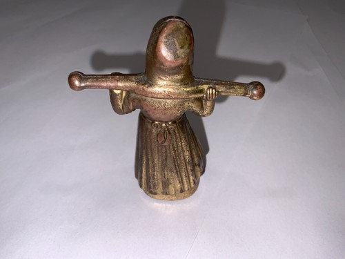 Vintage Solid Brass Dutch Lady 3.5” Tall - Picture 2 of 2