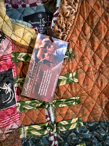 NEU MIT ETIKETT SACRED THREADS Hippie Bohemian Taschenaufnäher gefütterte JACKE MANTEL OBERTEIL S/M - Bild 10 von 18