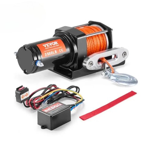 Electric Winch Wired Car Winch with 39 Ft Synthetic Rope Aluminum IP55 - Picture 1 of 6