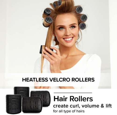 4-8 Hair Rollers Self Grip Large Set Heatless Bouncy Wave Curlers Cling Styling - Picture 4 of 7