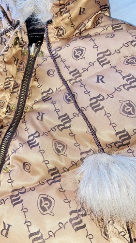 ROCA WEAR Embroidered Down Puffer *REVERSIBLE* Jacket Hooded Fur Sz 1X Vtg Y2K - Picture 8 of 23