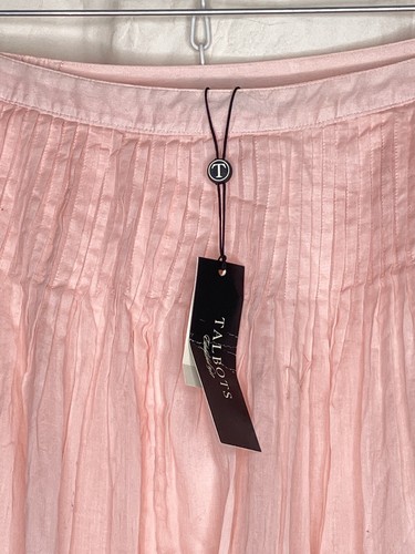 NWT! TALBOTS PRETTY PINK PLEATED COTTON FULL SKIRT $99 12 WP WOMAN PETITE NEW - Picture 11 of 14