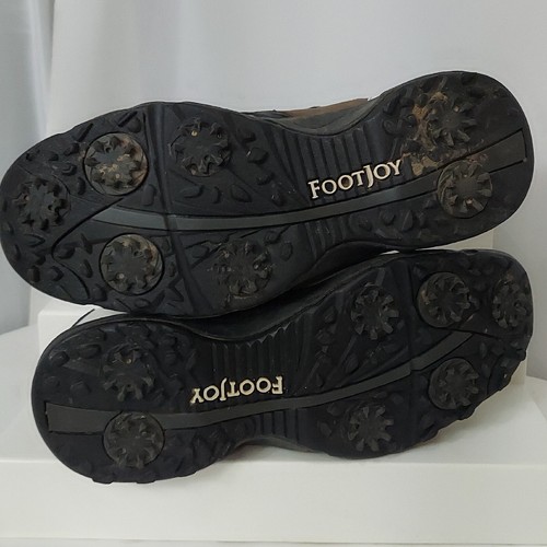 Footjoy Golf Shoes Saddle Oxford Leather 45516 Mens Size 9.5 W Brown White Black - Picture 11 of 12