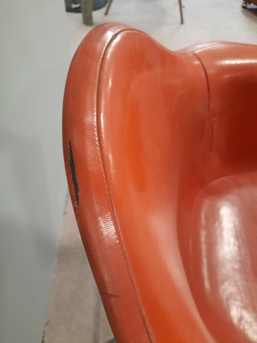 Rare Zenith 3 Dot Stamp Eames Fiberglass Herman Miller Chair with Upholstery - Picture 5 of 9