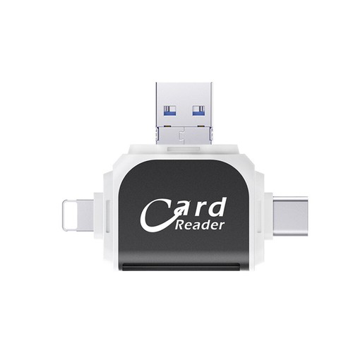 Multi-Port 4 in1 Universal SD TF Card Reader For iPhone, MacBook,Samsung Android - Picture 8 of 16