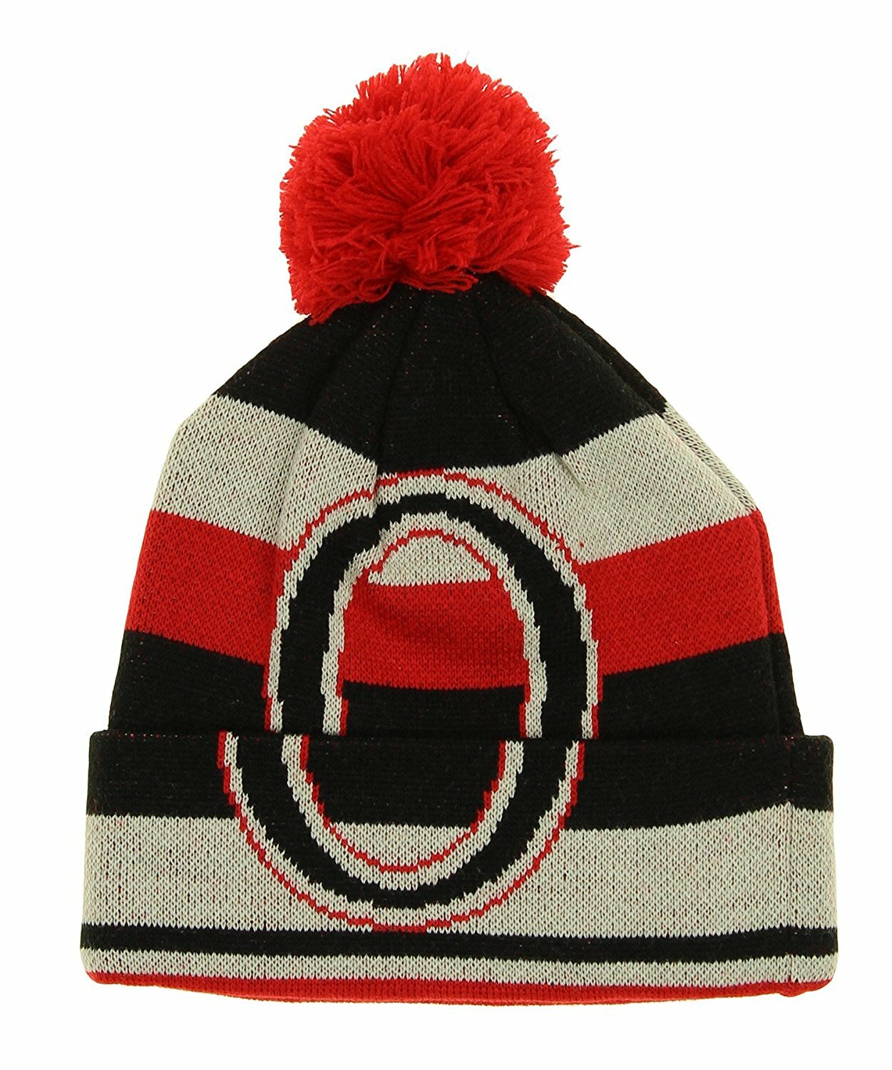 Молодежная вязаная шапка Reebok NHL Ottawa Senators с манжетами и помпоном, OSFM
