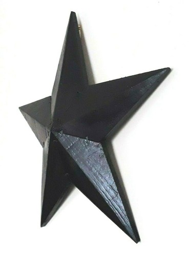 Arte de pared estrella colgante de madera ébano negro 39 o 52 cm, estilo retro vintage ~ NUEVO - Imagen 4 de 9