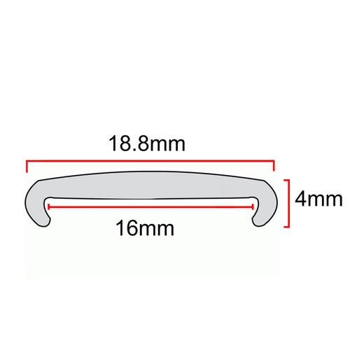 Perfil U Molding Canto Couvre Chant 16mm Bartop Azul Claro Light Blue Arcade - Imagen 2 de 2