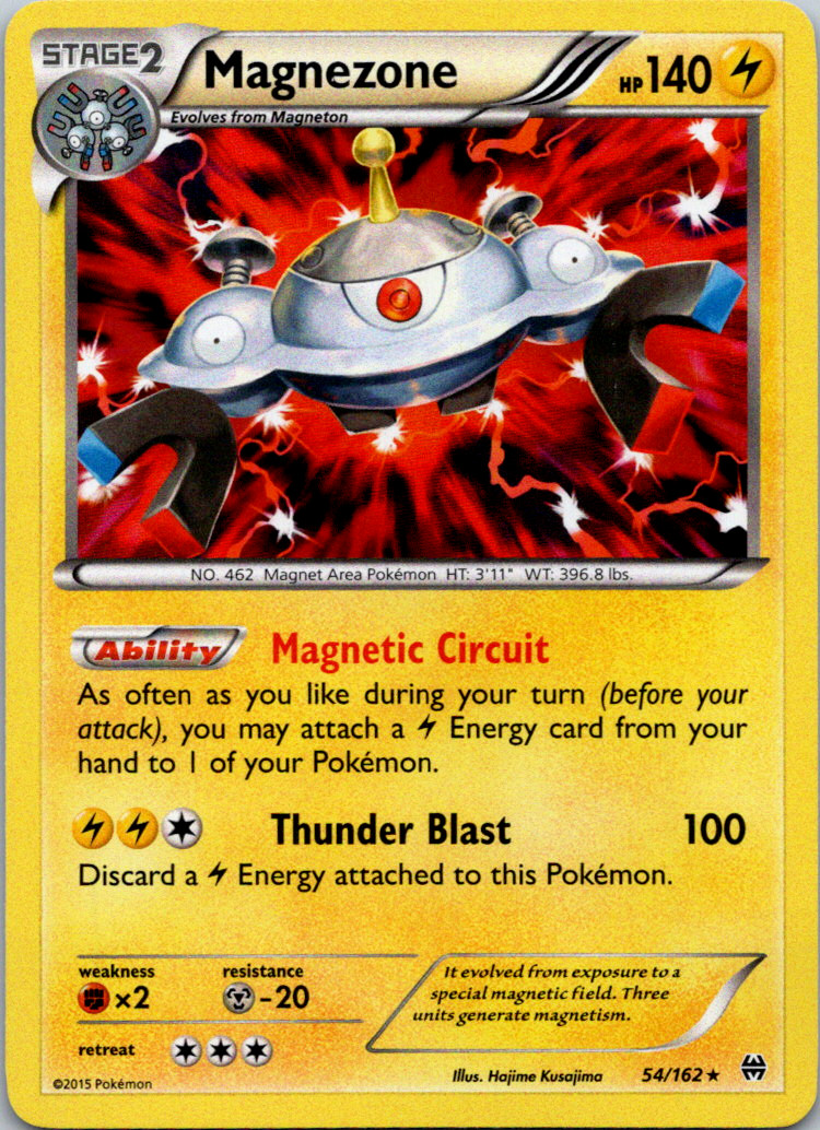 Pokemon MAGNEZONE 54/162 - XY BREAKthrough - HOLO RARE - Near Mint TCG