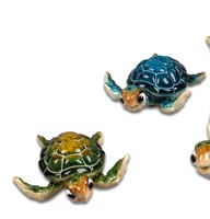 2Er Set Maritime Dekofiguren SchildkröTen Harry 10Cm Blau + GrüN Formano