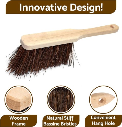 2 x Wooden Hand Brush Stiff Bristle Scrubbin Brush Natural Bassine Heavy Duty Cl - Picture 3 of 9