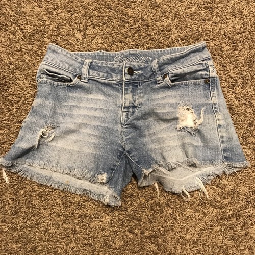 delias taylor womens size 3/4 cut off jean shorts cotton blend a30 - Picture 1 of 5