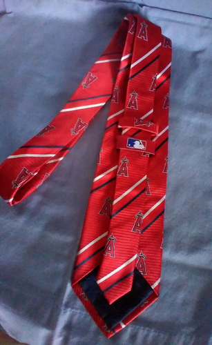 MLB Anaheim Angels Red Big A 100% Silk Necktie 4" - Picture 6 of 10