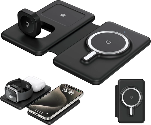 Wireless Charger for Iphione: 3 in 1 Foldable Charging Station Compatible for Ip - 第 8/12 張圖片