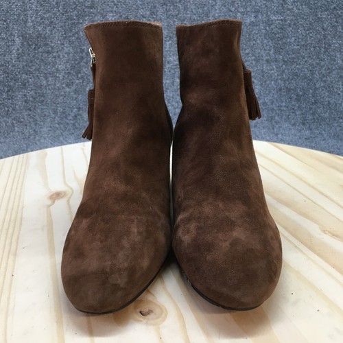 Ann Taylor Boots Womens 6 M Ankle Bootie Brown Tasseled Zip Block Heels Casual - Picture 5 of 17