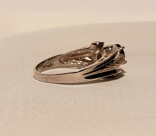 Iolite Round Solitaire Sterling Silver Etruscan Byzantine Inspired Ring - Picture 5 of 16