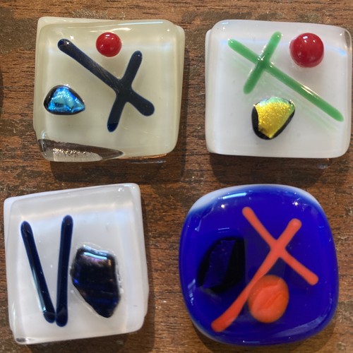 Lot 12 pcs Dichroic Fused Glass Cabochon Magnets Abstract Reseller Inventory - Picture 4 of 6