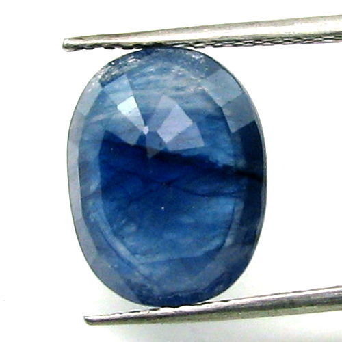 Certified 8.27Ct Natural Blue Sapphire (Neelam) Oval Cut Gemstone - Picture 3 of 3