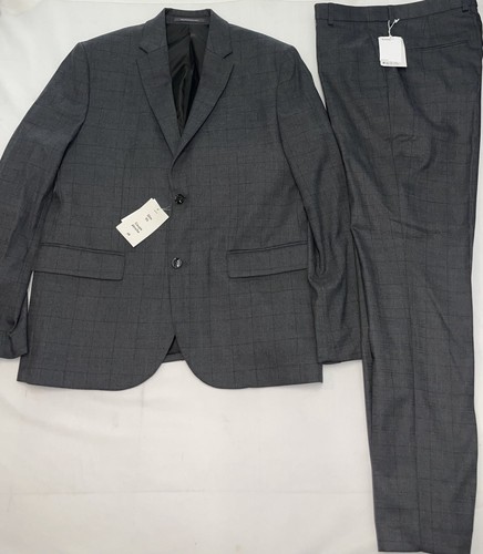 H&M Gray Slim Fit SUIT  (Jacket Size 46R) (pants Size 34R).. - Picture 1 of 4