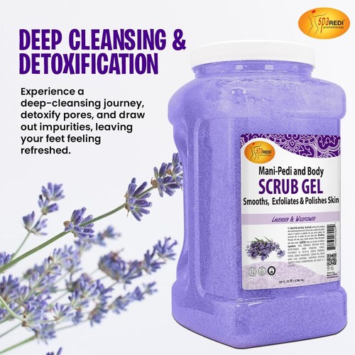 128 Fl Oz Spa Redi Lavender Exfoliating Scrub Gel Pumice for Dry Skin - Picture 3 of 7