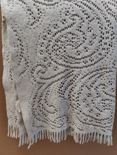 Gray Blanket /Throw Paisley Pattern Inup Home Fine Linens Made In Portugal - Picture 2 of 8