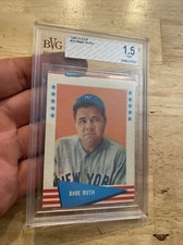 Babe Ruth BVG 1.5 Vintage Antique Collector Card 1961 Fleer Man Cave Baseball