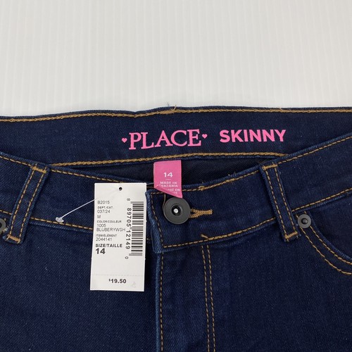 The Children's Place Girls Size 14 Dark Wash Blue Basic Skinny Jeans NWT - Picture 2 of 5