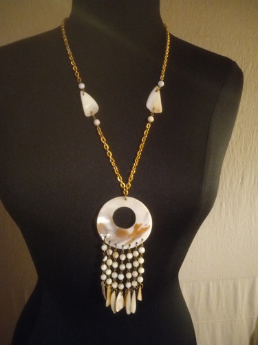 Vintage Boho style Necklace dreamcatcher real stones Beaded  double sided - Bild 4 von 6